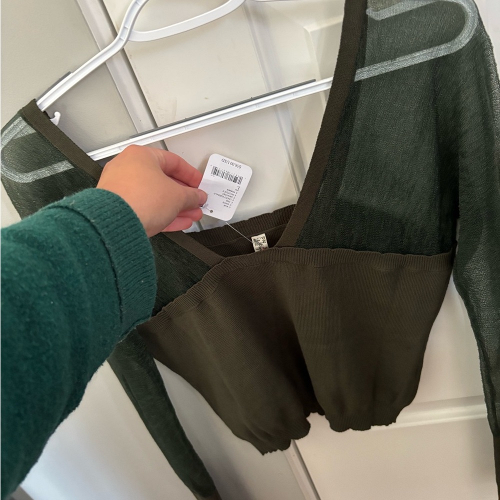 FREE PEOPLE Night After Night Top in Emerald size L NWT - Picture 5 of 9
